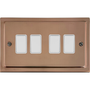 copper light switch (4 gang/white switch) front fc20825
