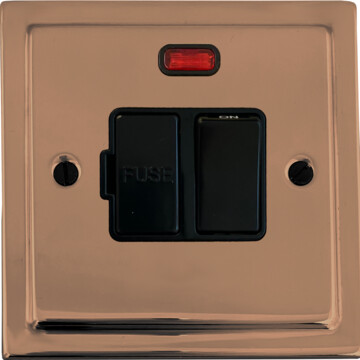 copper switched fused spur with neon (black switch) front fc20825