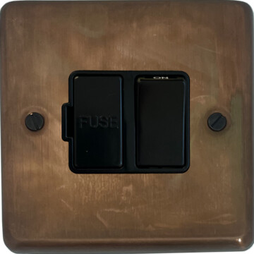 contour tarnished copper switched fused spur (black switch) front fc20825