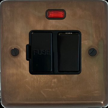 Contour Tarnished Copper Switched Fused Spur with Neon (Black Switch)