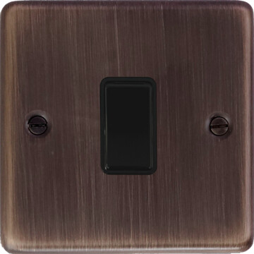 contour antique copper light switch (1 gang/black switch) front fc20825