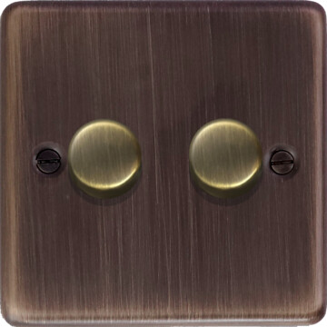 contour antique copper led dimmer (2 gang) front fc20825