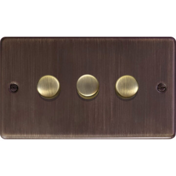 contour antique copper led dimmer (3 gang) front fc20825