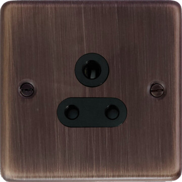 contour antique copper 5a 3 pin socket (black insert) front fc20825