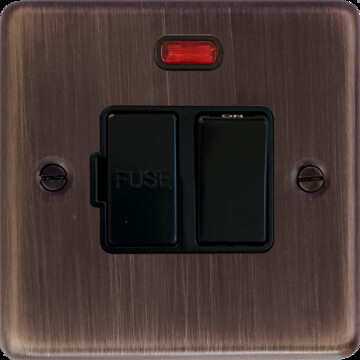 Contour Antique Copper Switched Fused Spur with Neon (Black Switch)