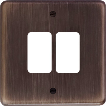 contour antique copper grid plate (2 gang) front fc20825