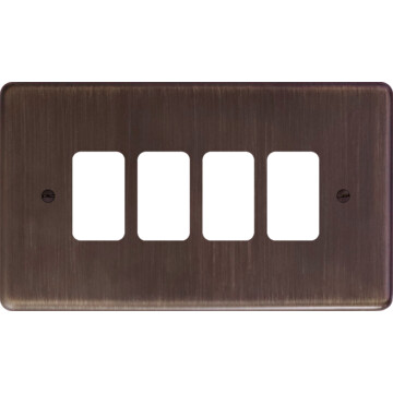 contour antique copper grid plate (4 gang) front fc20825