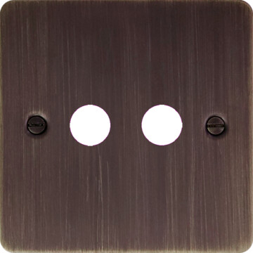 flat antique copper toggle grid plate (2 gang) front fc20825