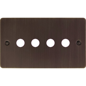 flat antique copper toggle grid plate (4 gang) front fc20825