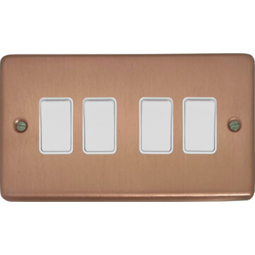 rose gold light switch (4 gang/white switch) front fc20825
