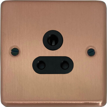 rose gold 5a 3 pin socket (black insert) front fc20825