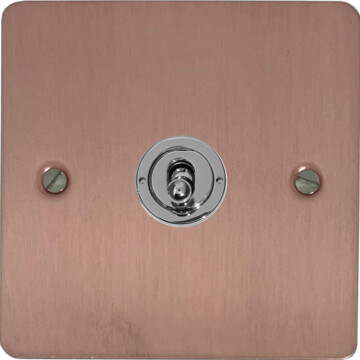flat rose gold toggle switch (1 gang/polished chrome toggle) front fc20825
