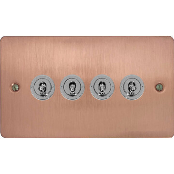 flat rose gold toggle switch (4 gang/polished chrome toggle) front fc20825