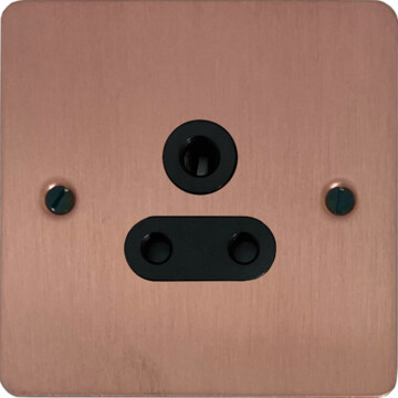 flat rose gold 5a 3 pin socket (black insert) front fc20825
