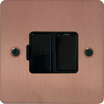 flat rose gold switched fused spur (black switch) front fc20825