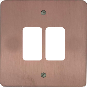 flat rose gold grid plate (2 gang) front fc20825