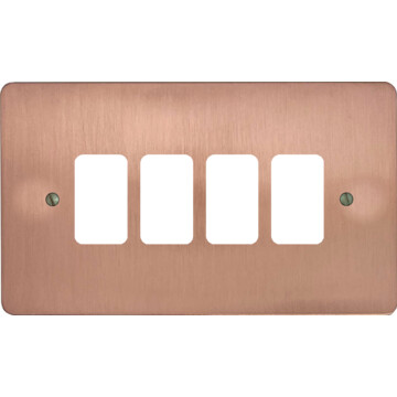flat rose gold grid plate (4 gang) front fc20825