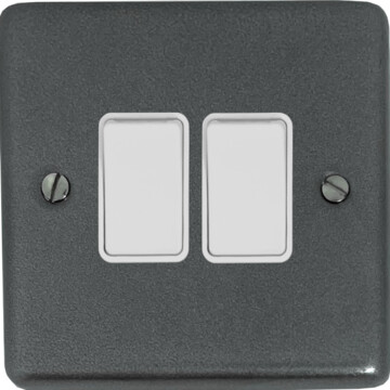 contour pewter light switch (2 gang/white switches) front fc20825