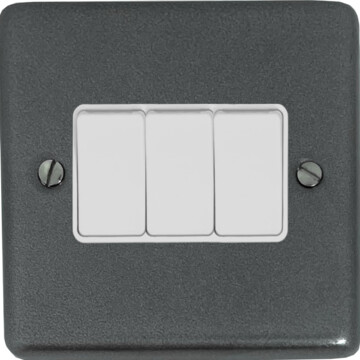 contour pewter light switch (3 gang/white switches) front fc20825