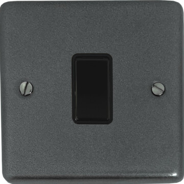 contour pewter light switch (1 gang/black switch) front fc20825