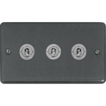 contour pewter toggle switch (3 gang) front fc20825