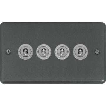 contour pewter toggle switch (4 gang) front fc20825