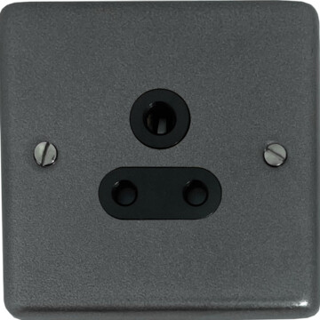 contour pewter 5a 3 pin socket (black insert) front fc20825
