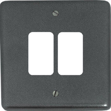 contour pewter grid plate (2 gang) front fc20825