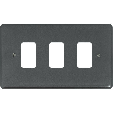 contour pewter grid plate (3 gang) front fc20825