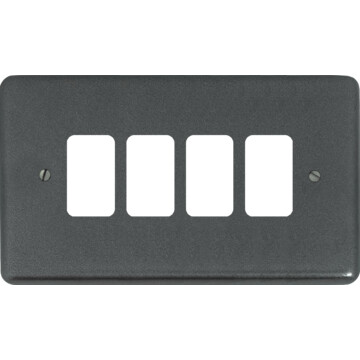 contour pewter grid plate (4 gang) front fc20825