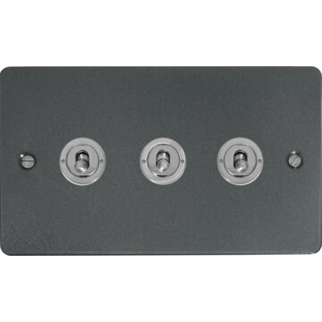 flat pewter toggle switch (3 gang) front fc20825