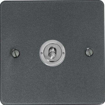 flat pewter intermediate toggle switch (1 gang) front fc20825