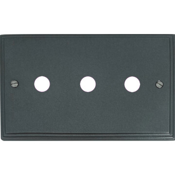 pewter toggle grid plate (3 gang) front fc20825