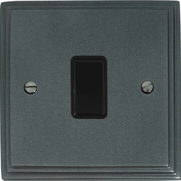 pewter intermediate switch (1 gang/black insert/black switch) front fc20825