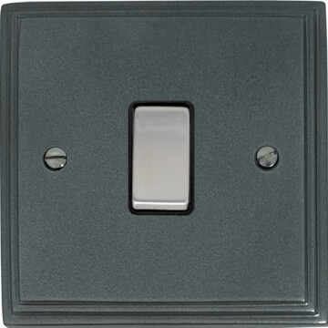 pewter intermediate switch (1 gang/black insert/satin chrome switch) front fc20825