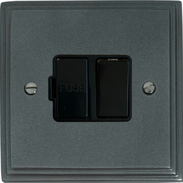 pewter switched fused spur (black switch) front fc20825