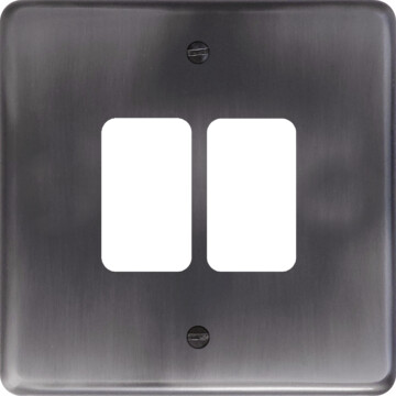 contour slate effect grid plate (2 gang) front fc20825