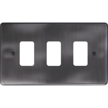 contour slate effect grid plate (3 gang) front fc20825