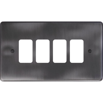 contour slate effect grid plate (4 gang) front fc20825