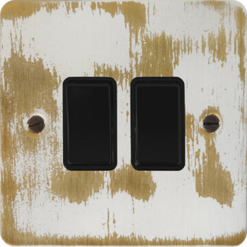 flat dover bronze light switch (2 gang) front fc20825