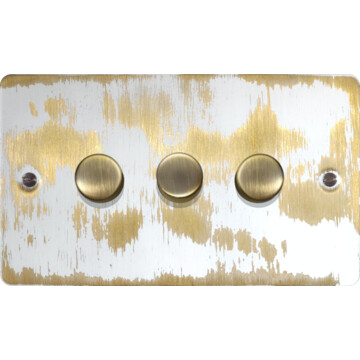 flat dover bronze led dimmer (3 gang) front fc20825