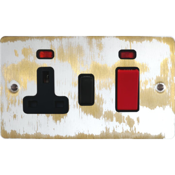 flat dover bronze cooker switch with socket front fc20825