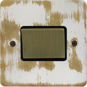 flat dover bronze fan isolator switch (black insert/antique brass switch) front fc20825