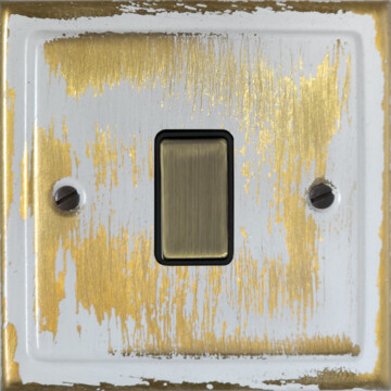 trimline dover bronze light switch (1 gang/antique brass switch/black insert) front fc20825