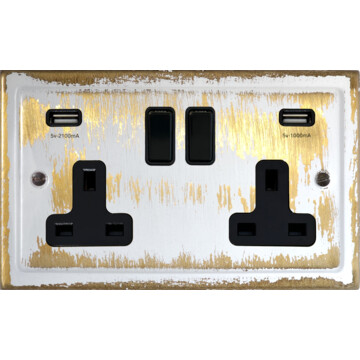 dover bronze double socket with usb front fc20825