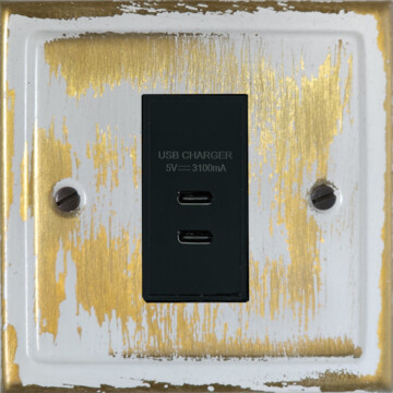 trimline dover bronze usb charger (2x usb c) (1 gang) front fc20825