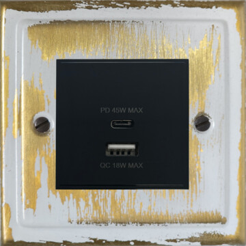 trimline dover bronze usb charger (dual usb a + c quick charge) (1 gang) front fc20825