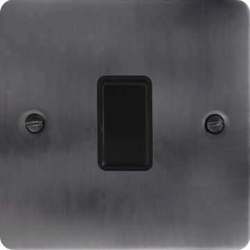 flat slate effect light switch (1 gang/black switch) front fc20825