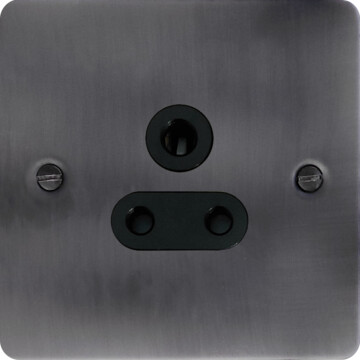flat slate effect 5a 3 pin socket (black insert) front fc20825