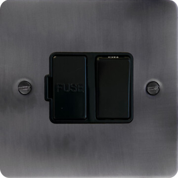 flat slate effect switched fused spur (black switch) front fc20825